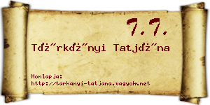 Tárkányi Tatjána névjegykártya